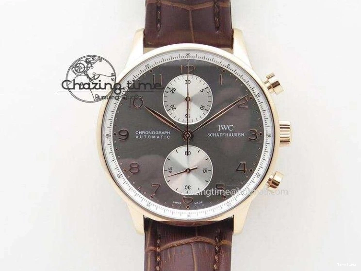 MIROTIME 0520 Elegant Portuguese IW371615 ZF 1:1 Best Edition SS Green Dial on Black Leather Strap A96355 V 7081